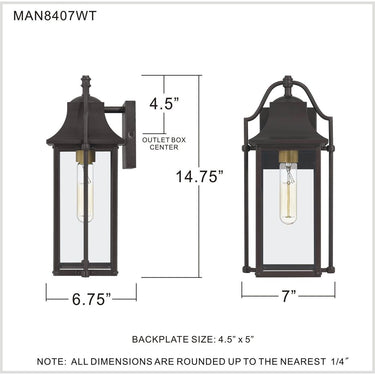 Manning 1 Light Outdoor Wall Sconce 3
