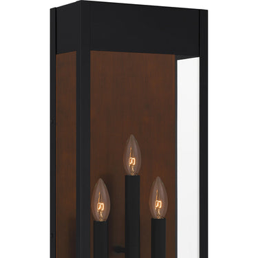 Maren 3 Light Outdoor Wall Sconce in Matte Black 2
