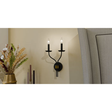 Margaret 2 Light Wall Sconce in Matte Black 2