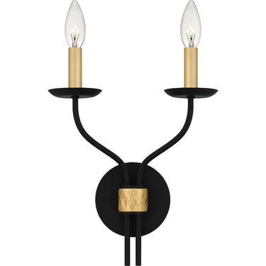 Margaret 2 Light Wall Sconce in Matte Black 1
