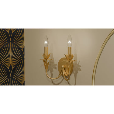 Maria 2 Light Wall Sconce in Gold Leaf 4