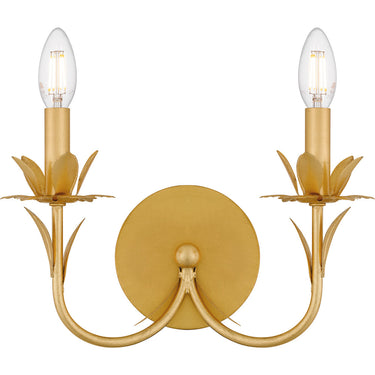 Maria 2 Light Wall Sconce in Gold Leaf 1