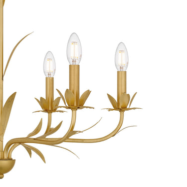 Maria 6 Light Chandelier in Gold Leaf 2