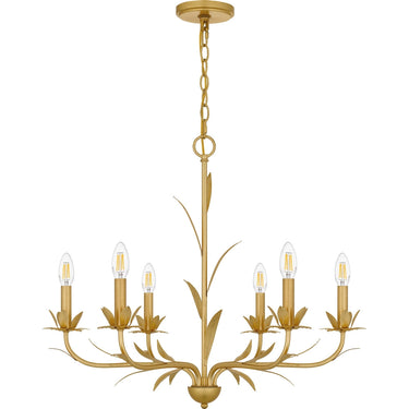 Maria 6 Light Chandelier in Gold Leaf 4