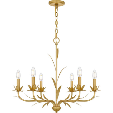 Maria 6 Light Chandelier in Gold Leaf 1
