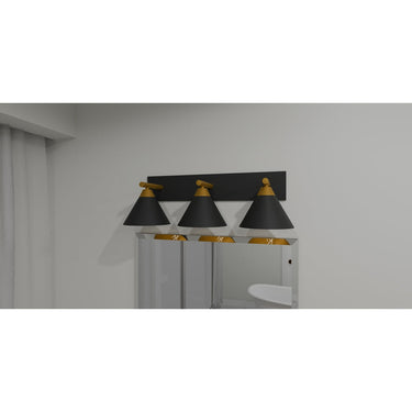Mastro 3 Light Bath Light in Matte Black 4
