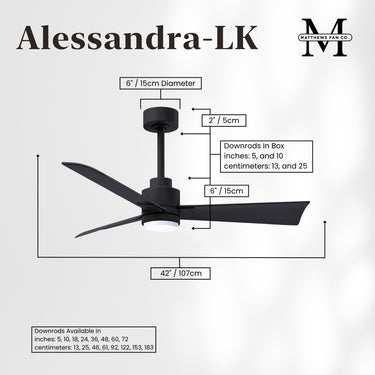 Matthews Fan Alessandra Three Blade Transitional Ceiling Fan with Integrated 5CCT LED image 105