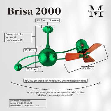 Matthews Fan Brisa 2000 Rotational Polished Chrome Finish Ceiling Fan image 3