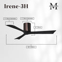 Matthews Fan Irene-3H Three Blade Brushed Pewter Finish Flush Mount Paddle Fan image 4