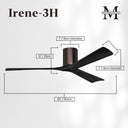 Matthews Fan Irene-3H Three Blade Brushed Pewter Finish Flush Mount Paddle Fan image 5