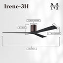 Matthews Fan Irene-3H Three Blade Brushed Pewter Finish Flush Mount Paddle Fan image 6