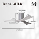 Matthews Fan Irene-3HLK Three Blade Flush Mount Paddle Fan with integrated 5CCT LED image 26