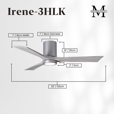 Matthews Fan Irene-3HLK Three Blade Flush Mount Paddle Fan with integrated 5CCT LED image 27
