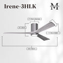 Matthews Fan Irene-3HLK Three Blade Flush Mount Paddle Fan with integrated 5CCT LED image 28