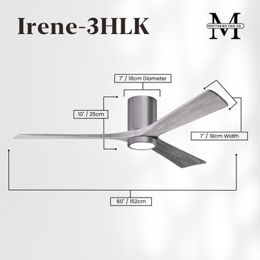 Matthews Fan Irene-3HLK Three Blade Flush Mount Paddle Fan with integrated 5CCT LED image 28