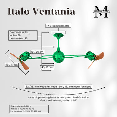 Matthews Fan Italo Ventania Rotational Ceiling Fan image 20