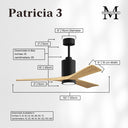 Matthews Fan Patricia-3 Three Blade Ceiling Fan with Integrated 5CCT LED image 17