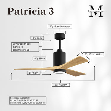 Matthews Fan Patricia-3 Three Blade Ceiling Fan with Integrated 5CCT LED image 17
