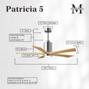 Matthews Fan Patricia-5 Five Blade Ceiling Fan with Integrated 5CCT LED image 19