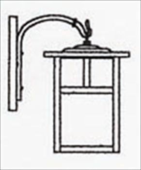 MB-7 Arroyo Craftsman Mission Medium Outdoor Wall Sconce with Arm with T-Bar Overlay - Crescent Harbor