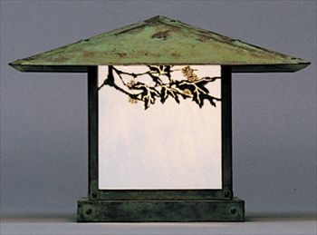 MC-17 Arroyo Craftsman Monterey 17" Outdoor Column Mount with Pine Needle Overlay