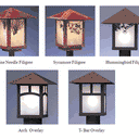 MC-17 Arroyo Craftsman Monterey 17" Outdoor Column Mount with Pine Needle Overlay