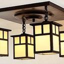 MCM-6/4 Arroyo Craftsman Mission Large Four Light Semi-Flush with T- Bar Overlay - Crescent Harbor