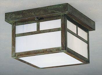 MCM-8 Arroyo Craftsman Mission Medium Outdoor Ceiling Mount with T-Bar Overlay - Crescent Harbor