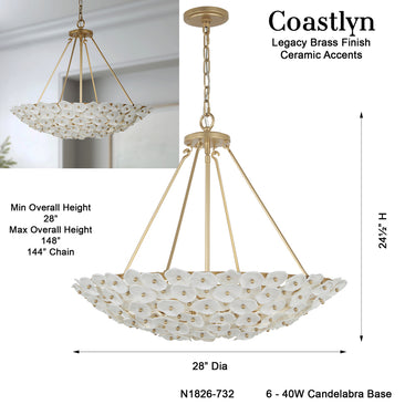 Metropolitan Coastlyn 28" 6 Light Pendant - N1826-732 5