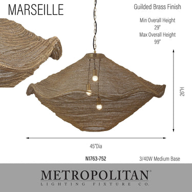 Metropolitan Marseille Robin Baron - 3 Light Pendant - N1763-752 5