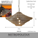 Metropolitan Marseille Robin Baron - 3 Light Pendant - N1764-752 5