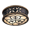 Metropolitan N6109-20 Montparnasse 2 Light Flush Mount in French Coal W/ Gold Leaf Highl - Crescent Harbor 1