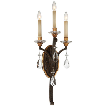 Metropolitan N6453-652 Chateau Nobles 3 Light Wall Sconce in Raven Bronze W/Sunburst Gold H - Crescent Harbor 1