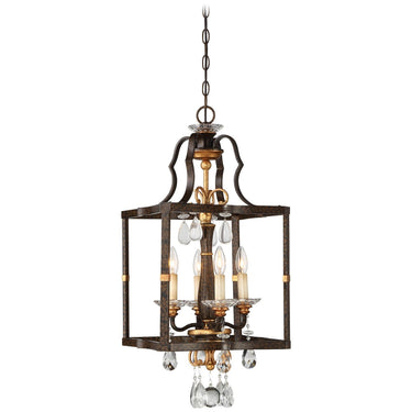 Metropolitan N6463-652 Chateau Nobles 4 Light Pendant in Raven Bronze W/Sunburst Gold H - Crescent Harbor 1