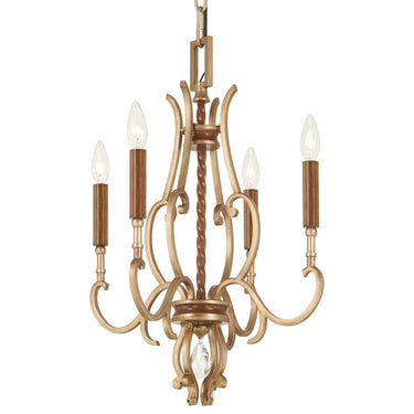 Metropolitan N6554-690 4Lt Magnolia Manor Chandelier in Pale Gold/Distressed Bronze - Crescent Harbor 1