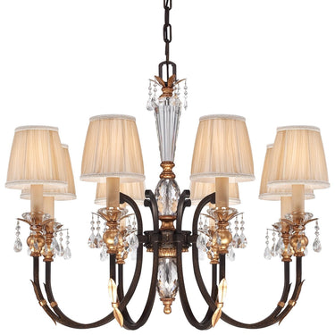 Metropolitan N6648-258B Bella Cristallo 8 Light Chandelier in French Bronze W/ Gold Highlights - Crescent Harbor 1