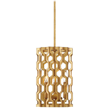 Metropolitan N6770-293 Coronade 3 Light Mini Pendant in Pandora Gold Leaf - Crescent Harbor 1
