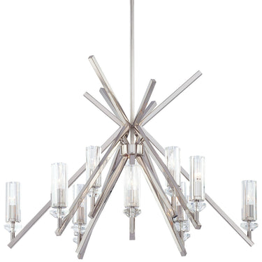 Metropolitan N6831-613 Fusano 12 Light Chandelier in Polished Nickel - Crescent Harbor 1