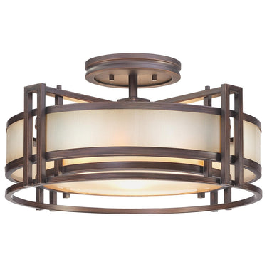 Metropolitan N6964-1-267B Underscore 3 Light Semi Flush in Cimmaron Bronze - Crescent Harbor 1