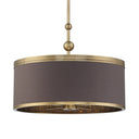 Metropolitan N7345-790 5 Light Pendant W/Chocolate Shade in Aged Antique Brass - Crescent Harbor 1