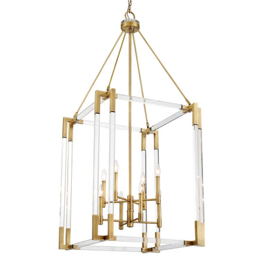 Metropolitan N7357-790 8 Light Foyer Pendant in Aged Antique Brass - Crescent Harbor 1