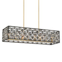 Metropolitan N7848-711 Brookcrest 8 Light Island in Sand Coal W/ Gold Leaf - Crescent Harbor 1