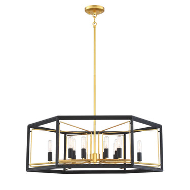 Metropolitan N7855-707 Sable Point 12 Light Pendant in Sand Coal With Honey Gold Acce - Crescent Harbor 1
