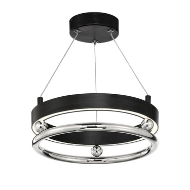 Metropolitan N7991-572-L 22W Grande Illusion Led Semni Flush in Coal / Polished Nickel - Crescent Harbor 1