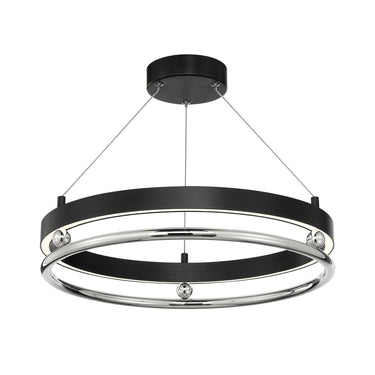 Metropolitan N7992-572-L 28W Grande Illusion Led Semi Flush in Coal / Polished Nickel - Crescent Harbor 1
