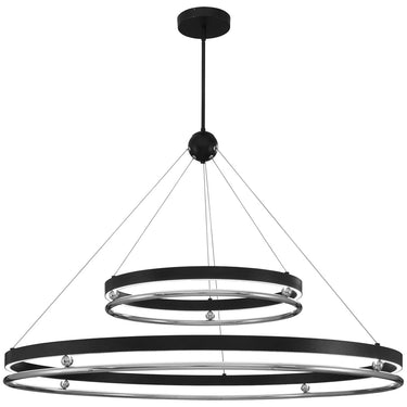 Metropolitan N7997-572-L 106W Led 2 Tier Pendant in Coal / Polished Nickel - Crescent Harbor 1