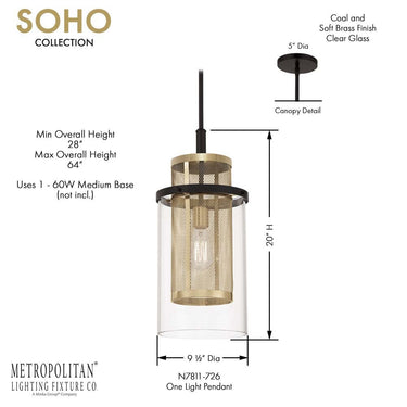 Metropolitan Soho 1 Light Mini Pendant - N7811-726 4