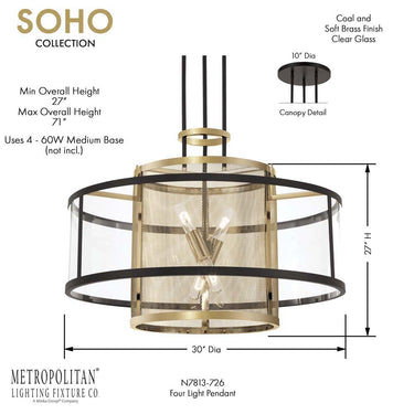 Metropolitan Soho 4 Light Pendant - N7813-726 3