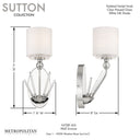 Metropolitan Sutton 1 Light Sconce - N7381-613 3