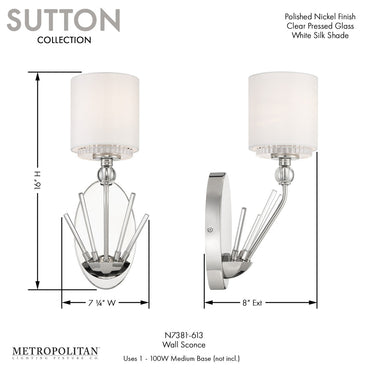 Metropolitan Sutton 1 Light Sconce - N7381-613 3